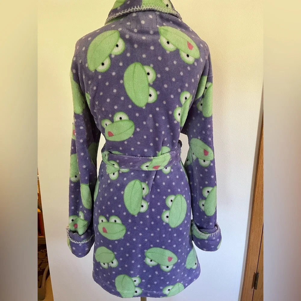 Croft & Barrow Purple Frog Print Women's Robe - Picture 5 of 7